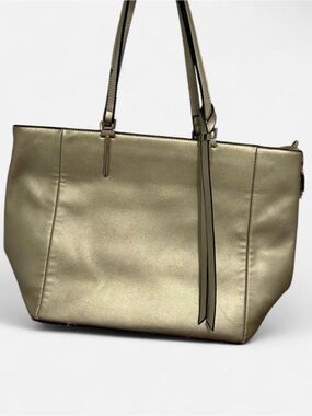 La Miel Metallic Gold Leathwr Tote Bag